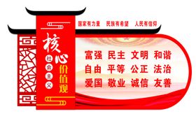 中国风文化墙核心价值观