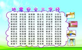 中小学地震安全三字经展板