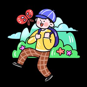 户外休闲活动春游露营踏青插画