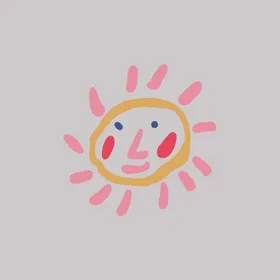 太阳渐变色多彩条纹星星贺卡