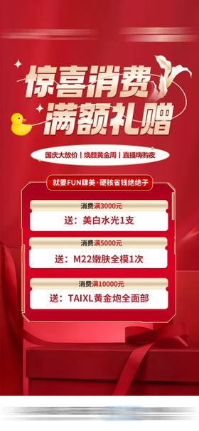 医美惊喜消费满额礼赠海报