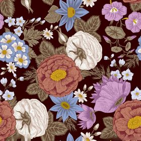 复古花卉图案背景