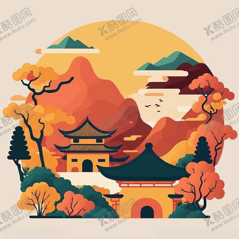 编号：42526902031907154513【酷图网】源文件下载-风景建筑插画