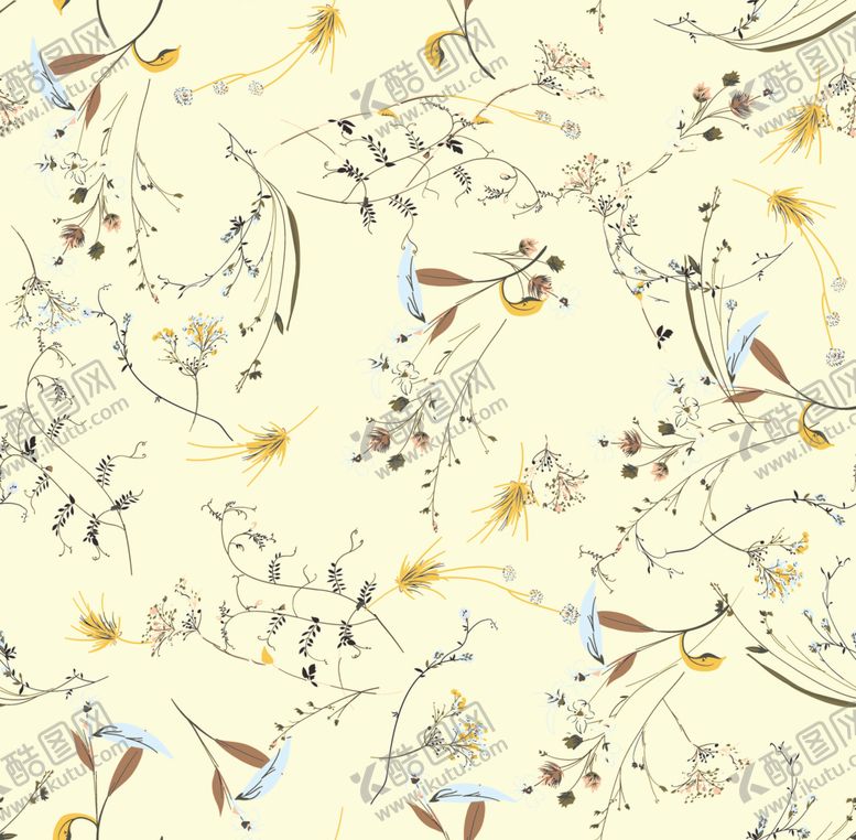 编号：59683909120229037467【酷图网】源文件下载-小碎花大牌数码印花花卉