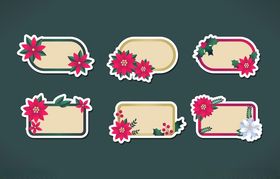 花卉装饰标签设计素材