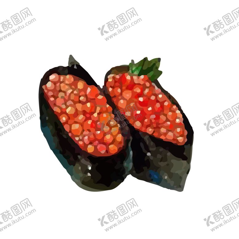 编号：22245205172345078465【酷图网】源文件下载-水彩寿司