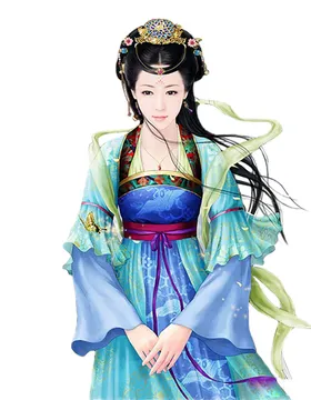 古装帅哥美女插画图片手绘风壁纸中国旗袍