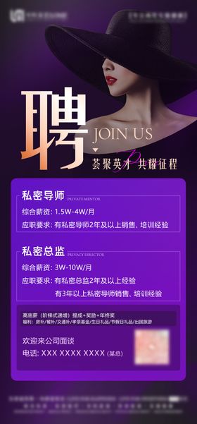 医美私密招聘海报