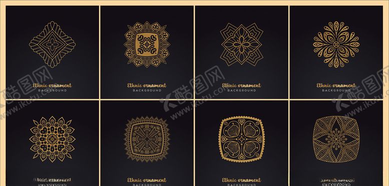 编号：22386810161622471465【酷图网】源文件下载-金色花纹艺术花纹传统图案