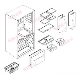 冰箱爆炸矢量图