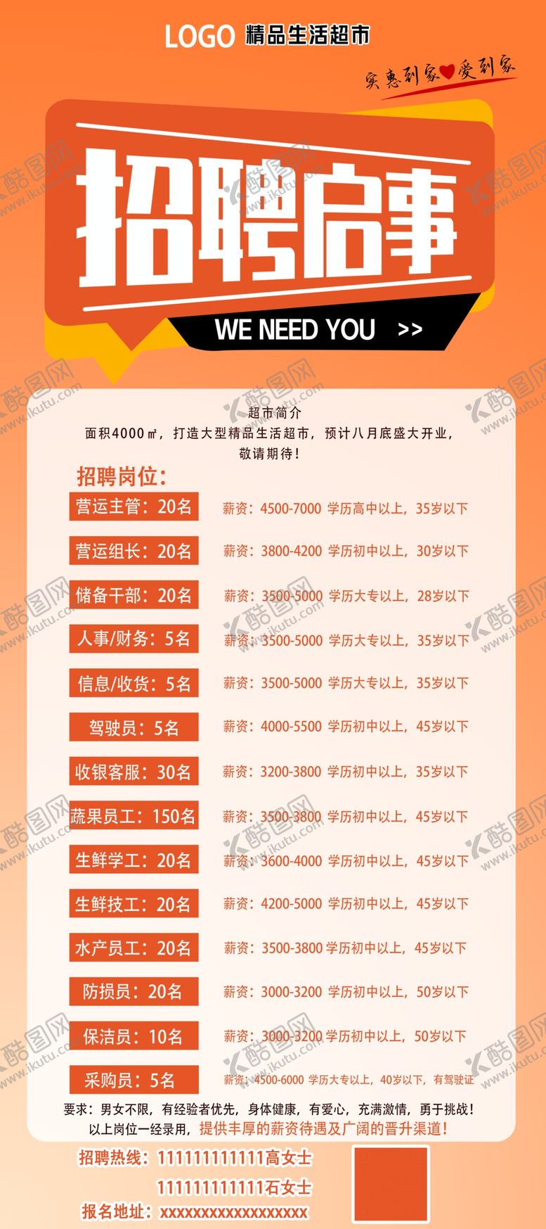 编号：24446201271345324463【酷图网】源文件下载-招聘海报