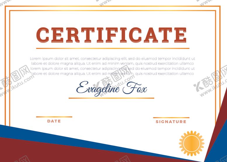 编号：51072209142021552161【酷图网】源文件下载-证书模板