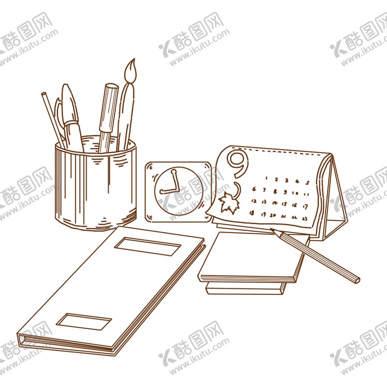 编号：72418707041457298871【酷图网】源文件下载-线稿线稿素材文具小素材
