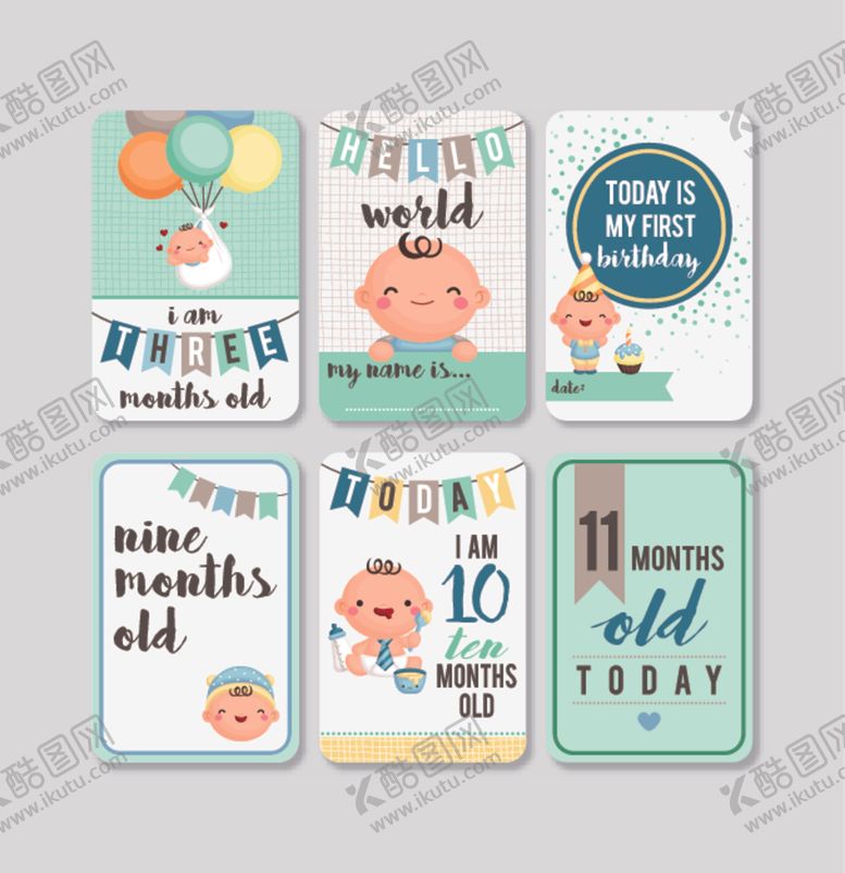 编号：34201311021530346131【酷图网】源文件下载-婴儿成长纪念卡片设计