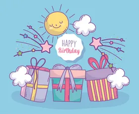 卡通手绘生日海报