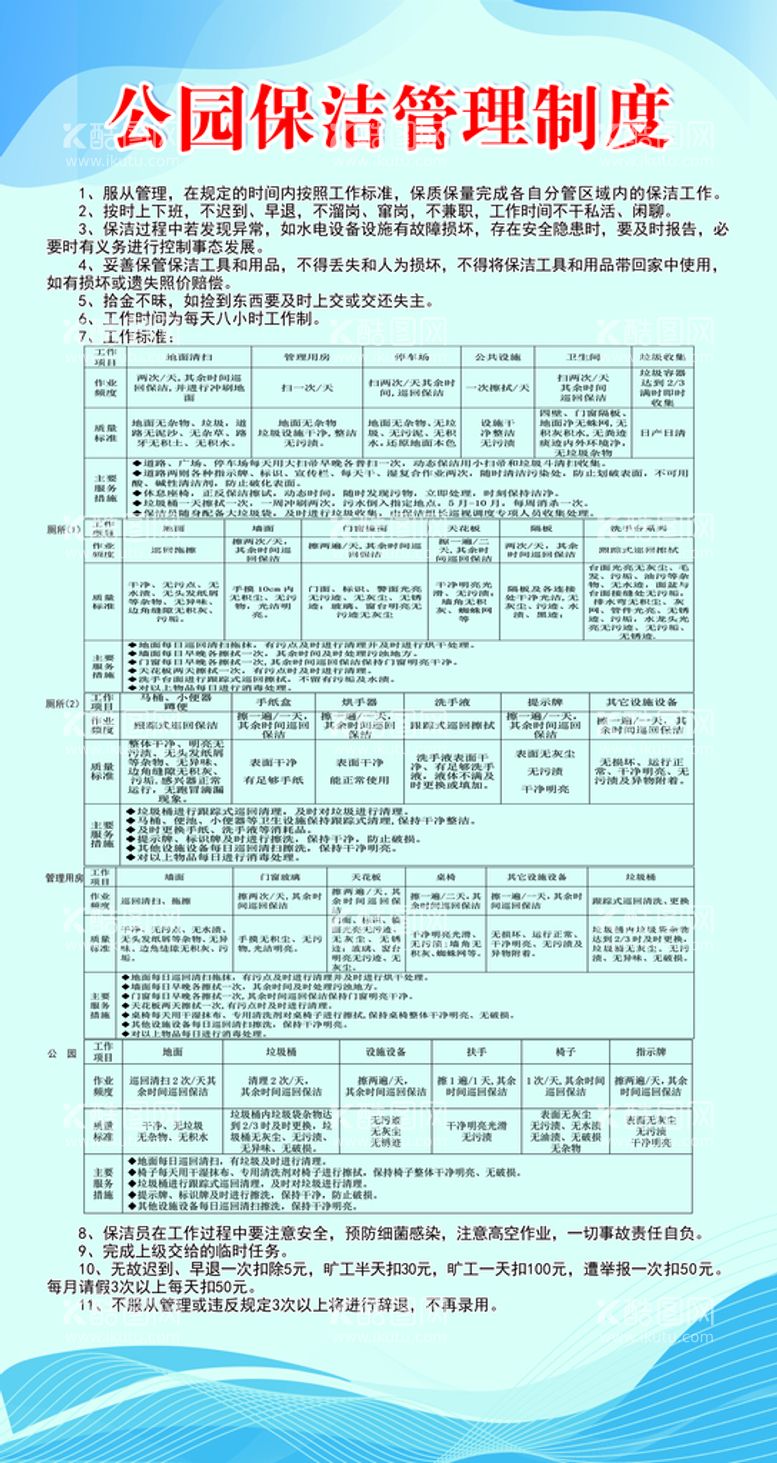 编号：54180610092026044860【酷图网】源文件下载-保洁管理制度