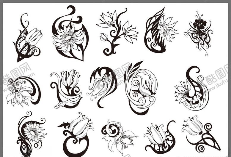 编号：25791909281104322130【酷图网】源文件下载-时尚花纹艺术花边植物花纹