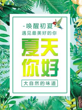 你好夏天横幅