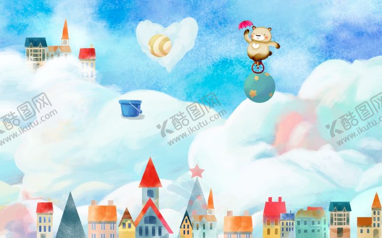 编号：48021609290510265820【酷图网】源文件下载-儿童房背景墙