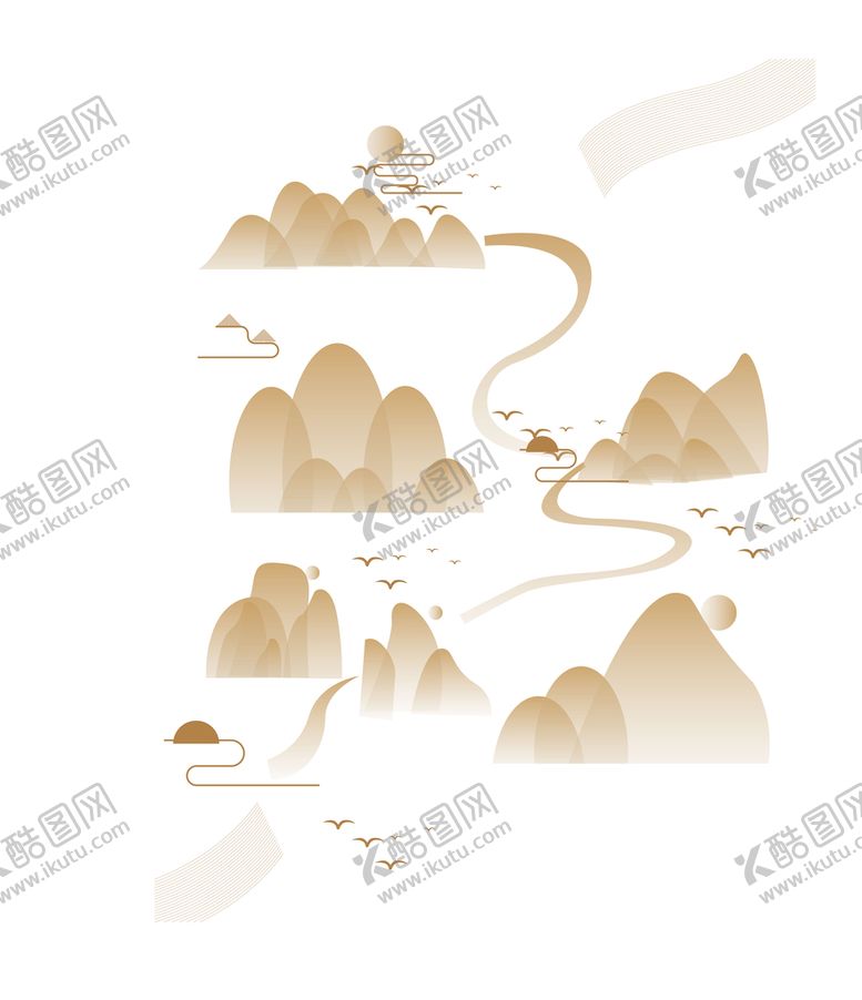编号：53146009281522278215【酷图网】源文件下载-山水线条图