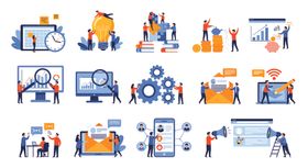 科技办公场景插画