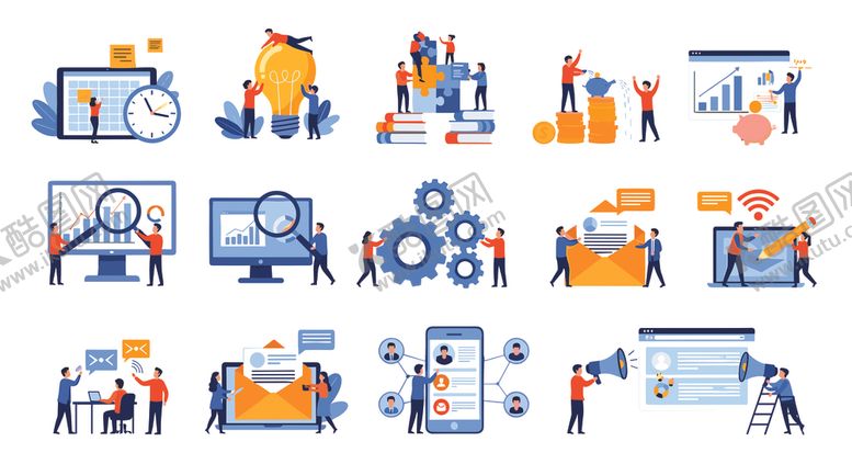 编号：91452811020654125414【酷图网】源文件下载-办公场景插画