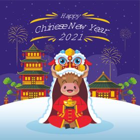 牛新年展板背景