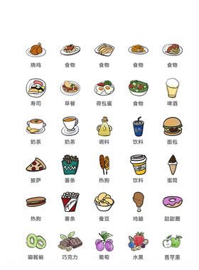 美食图标食品图标餐饮图标
