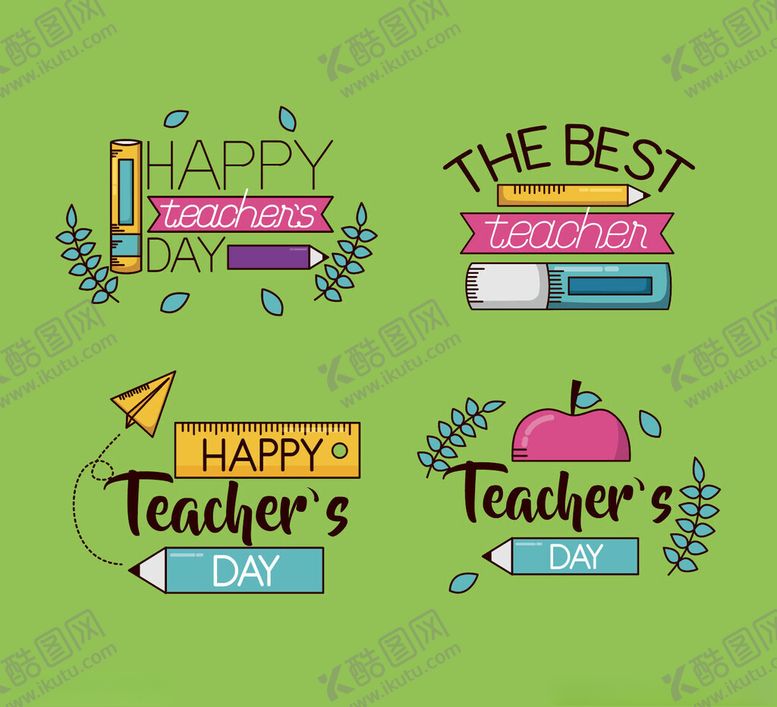 编号：76493510310027576749【酷图网】源文件下载-教师节创意装饰元素