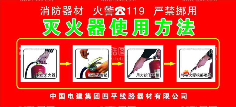 编号：96560810181238499955【酷图网】源文件下载-灭火器使用方法