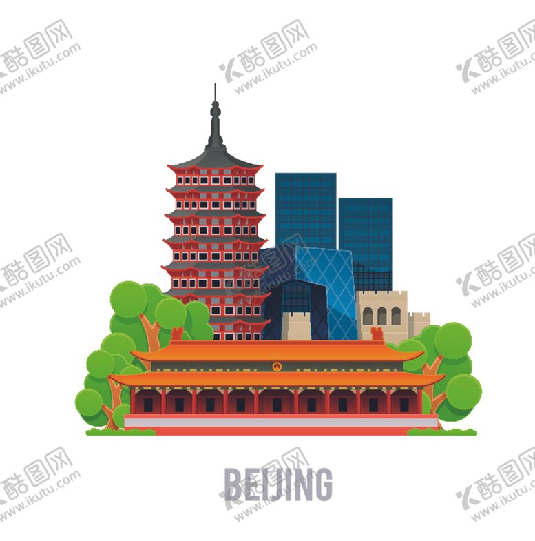 编号：46093909250437235059【酷图网】源文件下载-手绘城市城市地标