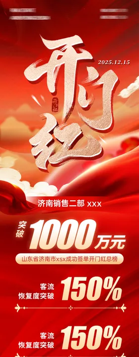 开门红喜报长图海报