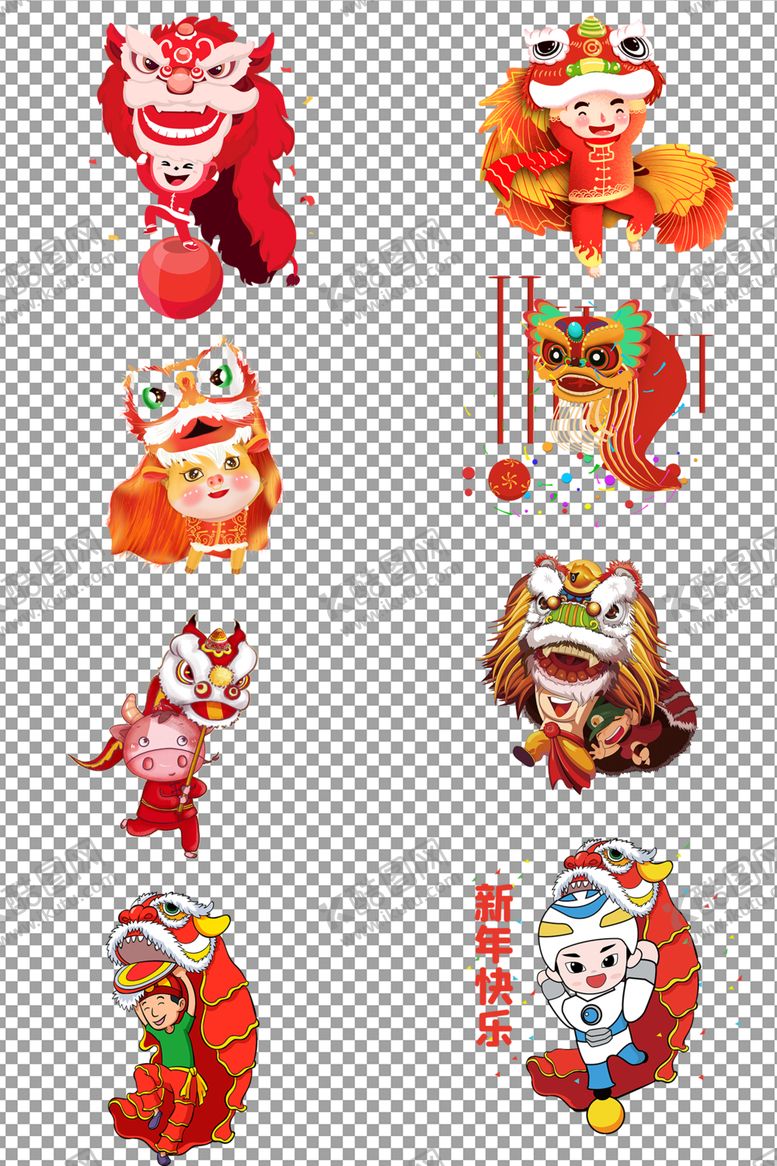 编号：97325804200339091186【酷图网】源文件下载-新年舞狮