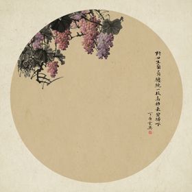 中国风水墨山水怀旧工笔梅花
