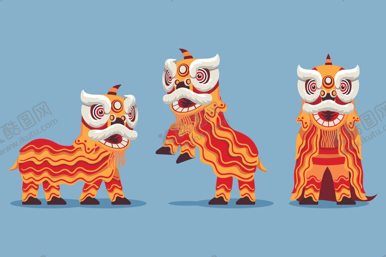 编号：12417009282337111825【酷图网】源文件下载-卡通舞狮