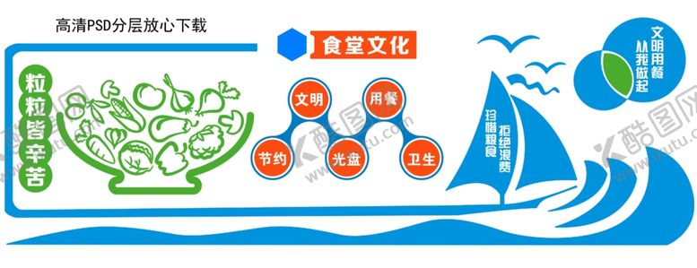 编号：79454406281557071628【酷图网】源文件下载-学校食堂餐厅文化墙