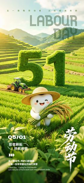 口腔五一节日海报