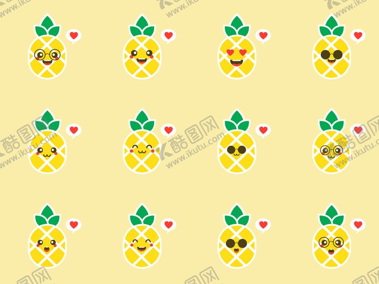 编号：66402801240235043305【酷图网】源文件下载-卡通菠萝