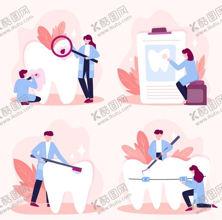 编号：78187809211805178643【酷图网】源文件下载-牙科医疗场景插画