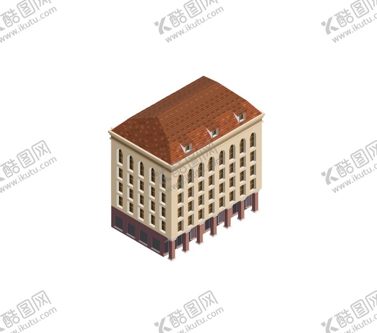 编号：74997309232222437400【酷图网】源文件下载-等距欧式建筑物