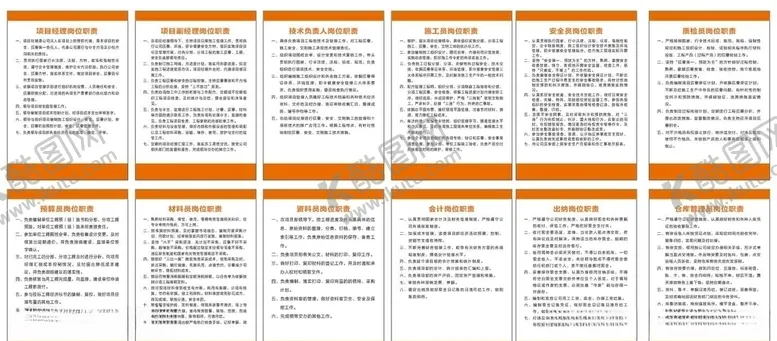 编号：51779905081434244636【酷图网】源文件下载-工地制度牌岗位职责