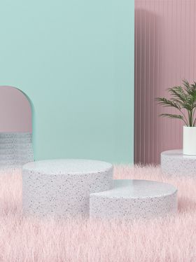 立体展台C4D电商海报台子活动促销背景饰品珠宝模型