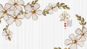浮雕花珠宝花花藤背景墙