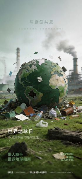 世界地球日环保日海报