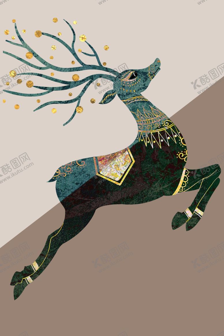 编号：15002103160520023528【酷图网】源文件下载-麋鹿装饰画