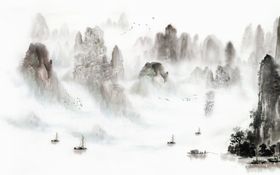 背景墙荷花风画画无框画