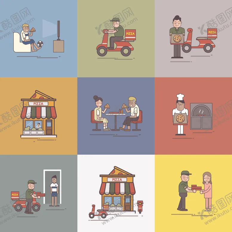 编号：34304509221531143411【酷图网】源文件下载-多样服务场景与人物活动