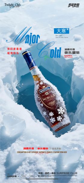 酒吧邀约大寒节气海报