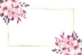 手绘花草边框