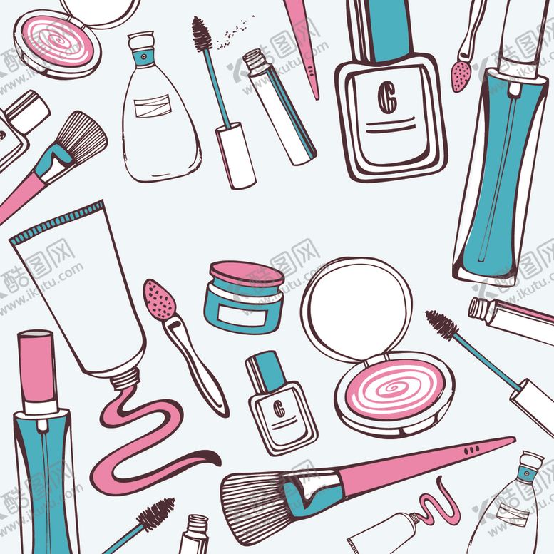 编号：52912809171010186643【酷图网】源文件下载-手绘化妆品矢量
